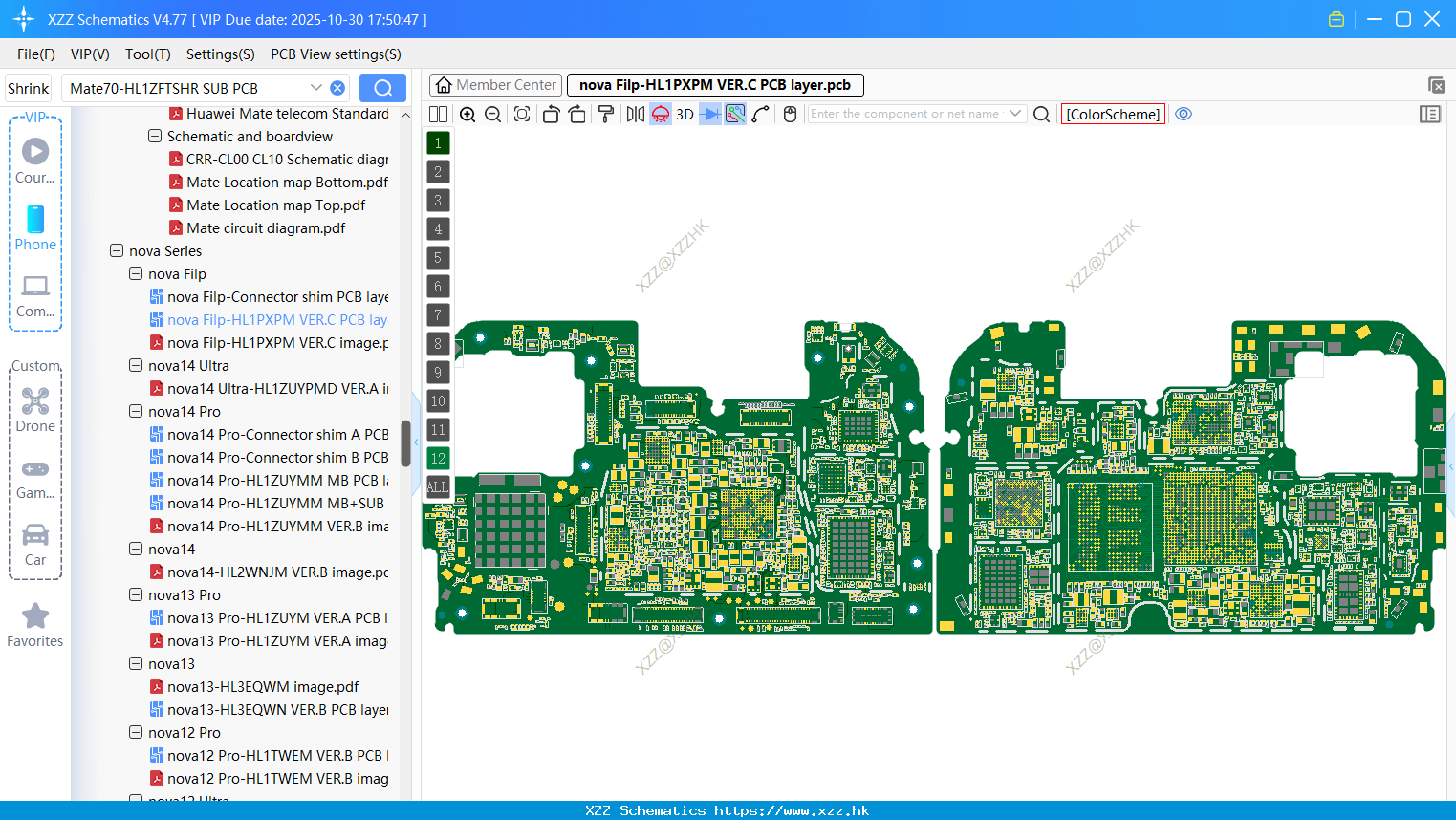 Huawei Nova Filp-HL1PXPM VER.C PCB Layer